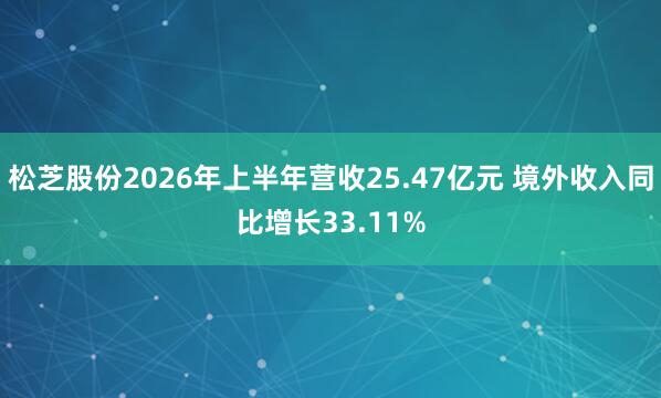 松芝股份2026年上半年营收25.47亿元 境外收入同比增长33.11%